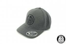 Felxfit Cap in dunkelgrau mit G-Lader Logo - gebogener Schirm