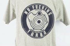 T-Shirt Herren NO FUCKING TURBO - retro grau