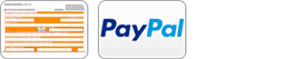 Zahlungsarten Vorkasse, Paypal und Sofort als kleines Icon